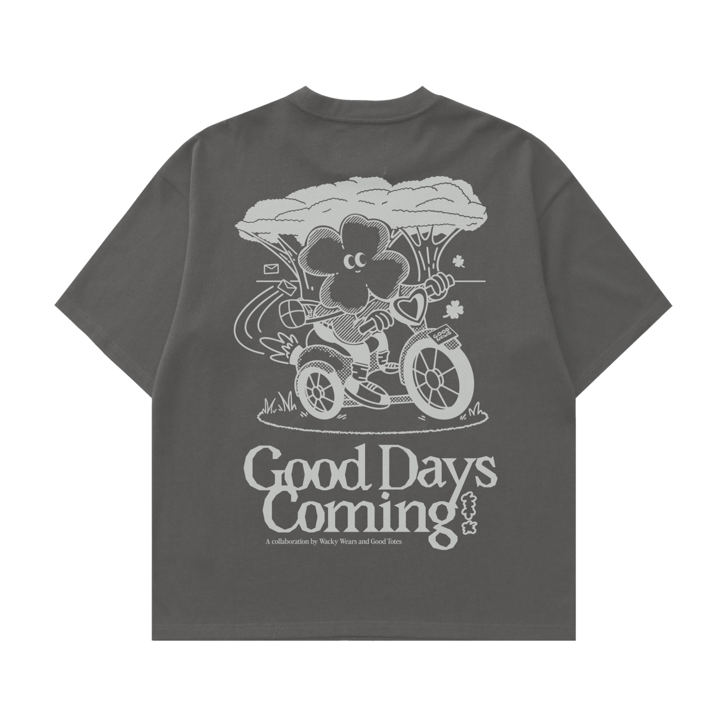 Good Days Coming! Oversized Tee (Charcoal)